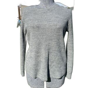 H&M Men's Wool Blend Waffle Knit Casual Pullover Sweater Med Grey VGC Size M